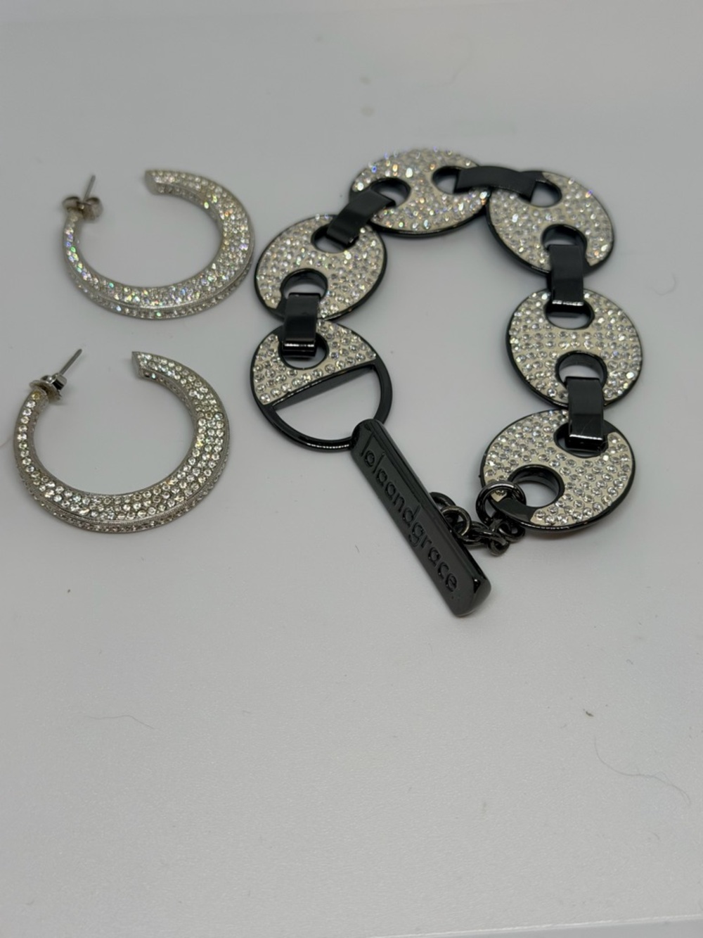 Swarovski Crystal bracelet and hoop earrings Lola and Grace